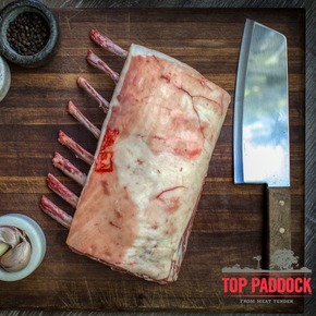 Top Paddock Lamb Rack Frenched - (Cap On) - 900g+ - Fzn